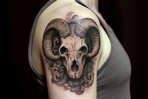 ram skull tattoo